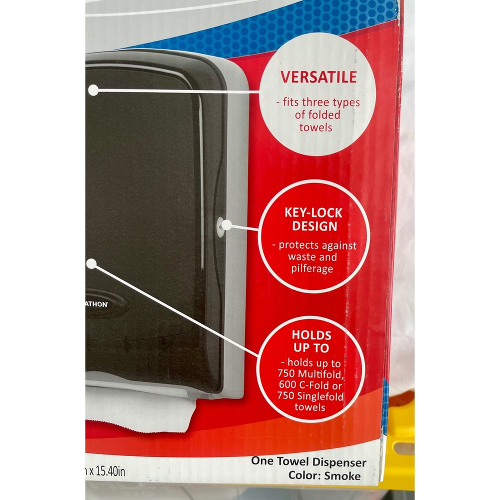 Georgia-Pacific Marathon Combo Folded Towel Dispenser Smoke 6402014 NEW in BOX - Picture 2 of 5